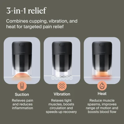 Therabody TheraCup – Smart Portable Cupping Device with ThermaVibration for Localized Muscle Tension Relief and Improved Circulation