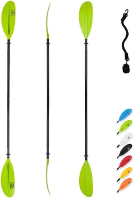 OCEANBROAD Kayak Paddle — Alloy Shaft 86in/218cm, 90.5in/230cm, 95in/241cm | Lightweight Kayak Oar with Paddle Leash (218cm Youth Size Available)