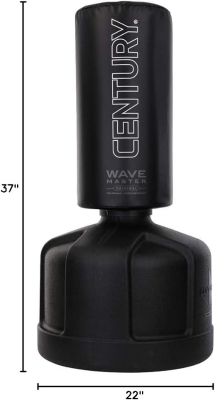 Century Original WAVEMASTER Freestanding Heavy Punching Bag - Adjustable Training Bag 47""–68"", Portable & Durable, Black