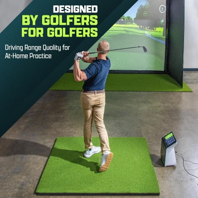 GoSports Elite Turf Hitting Mat for Indoor/Outdoor Practice — Select Size & Thickness for Simulators and Driving Ranges