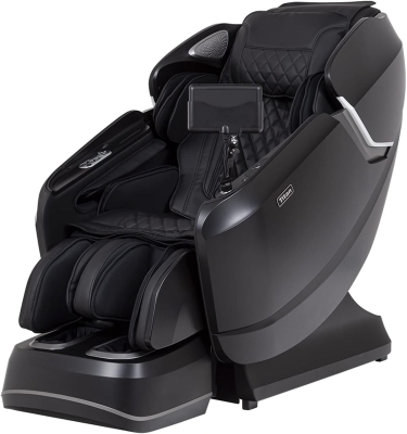 Titan Pro Vigor 4D — Black Full-Body Massage Chair with SL-Track, Heated Rollers, 2-Stage Zero Gravity, 34 Air Cells, Voice Control, Space-Saving, Foot & Calf Massage