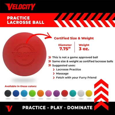 Velocity Lacrosse Balls — From Single Balls to 120-Pack Cases (1,2,3,6,12,18,24,36,60,120) — For Practice, NFHS & College Size