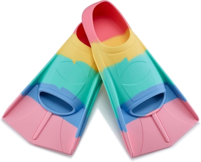 Prsca Kids Lap Swim Fins – Short Youth Flippers for Training, Children Girls Boys, Beginner-Friendly