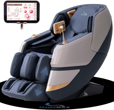 MassaMAX MT339 4D Full-Body Massage Chair – Shiatsu Recliner with Auto-Extending Footrest, Zero Gravity, SL Track, Deep Yoga Stretch, 22 Modes, AI Voice Control, Foot Rollers & Heating (Magic Black)