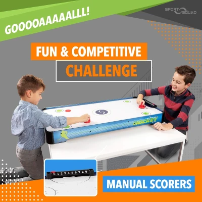 Sport Squad HX40 40"" Tabletop Air Hockey Game for Kids & Adults - Electric Fan Motor, Includes 2 Pushers and 2 Pucks - Portable for Floor, Tabletop or Dorm