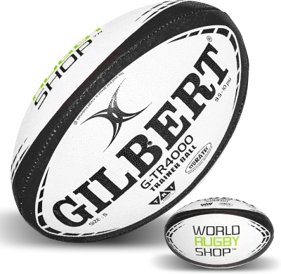 World Rugby Shop x Gilbert G-TR4000 Training Rugby Ball - Adult & Youth Sizes 3, 4, 5 - 3-Ply Hand-Stitched