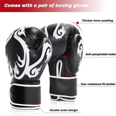 Dripex Freestanding Punching Bag with Gloves — 69"" Heavy Boxer Stand, Dual-Absorber System for Adult & Teen Home Training