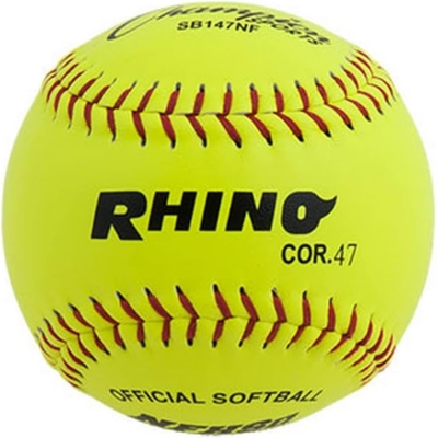 Champion Sports® Optic Yellow Leather Softballs – Dozen, .47 Polycore, Medium Compression, Raised Seams