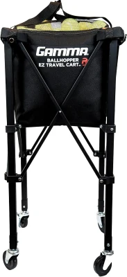 GAMMA Sports EZ Travel Cart - Portable Tennis & Pickleball Hopper with Premium Carrying Case (150/250 Capacity)