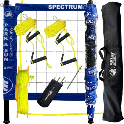 Park & Sun Sports Spectrum Classic Adjustable Outdoor Volleyball System - Professional Portable Net with Aircraft-Aluminum Poles