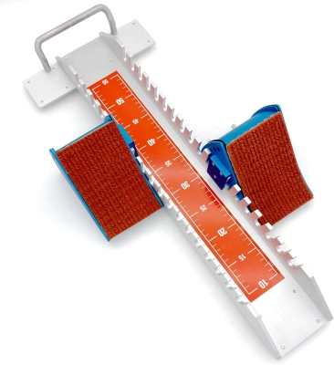 Lightning Multi-Function Starting Block for Sprinters — 25-In Aluminum, 6-Angle Adjustable Track & Field Pedals for Plastic or Cinder Runways — School Sports Day