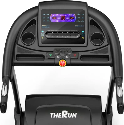 THERUN Foldable Incline Treadmill for Running & Walking, 300 lb Capacity, 0–15% Auto Incline, 17"" x 47.2"" Wide Belt, 3.5HP Dual Motor, App & Heart Rate