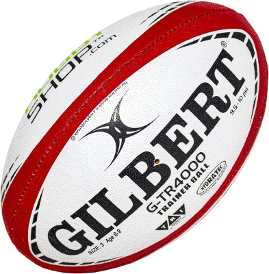 Gilbert G-TR4000 Rugby Ball (World Rugby Shop) — Hand-Stitched, 3-Ply Training Ball — Sizes 3, 4 & 5