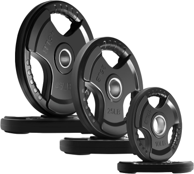 RitFit Olympic 160 lb Rubber Grip Plates Set – 2-Inch Weight Plates (2x10lb, 2x25lb, 2x45lb) for Home & Gym Barbell Training