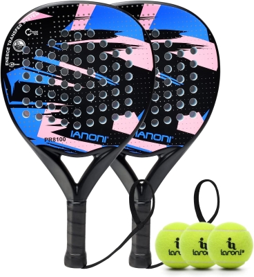 Lightweight Padel Racquet with Carbon Fiber Face and EVA Memory Flex Foam Core