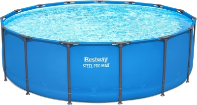 Bestway Steel Pro MAX 15' x 48"" Round Metal Frame Above-Ground Backyard Pool for Families (Pool Only)