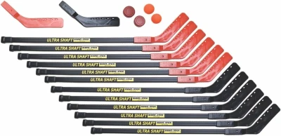 Champion Sports Ultra Shaft Hockey Set — 42"" Polyethylene Shafts with Reinforced Blades, 12-Stick Team Pack