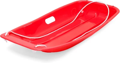 Best Choice Products 35"" Kids Plastic Toboggan Sled with Pull Rope and Dual Handles