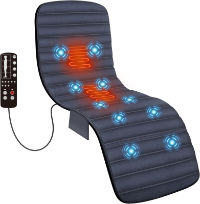 COMFIER Full-Body Vibration Massage Mat with Heat - Chair Pad with 10 Vibration Motors & Dual Heating Pads, Auto Shut-Off, Foldable Heated Massage Mattress Pad