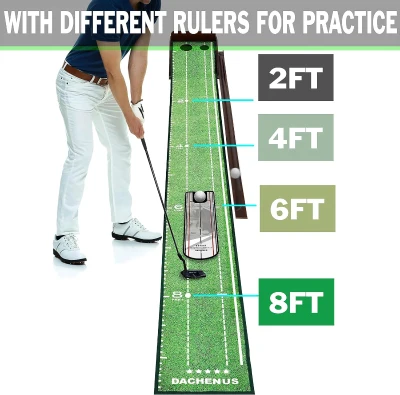 Indoor & Outdoor Putting Green Mat with Automatic Ball Return — Compact Home and Office Putting Practice