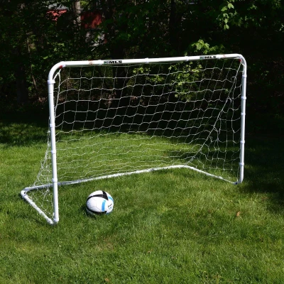Franklin Sports Competition Youth Steel Soccer Goal – 6' x 4' Portable Backyard Net with Stakes – Adult & Youth Friendly, Multiple Colors