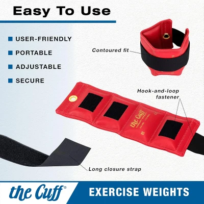 The Cuff Original — Adjustable Wrist and Ankle Weights for Yoga, Dance, Running, Cardio, Aerobics, Toning, & Rehab