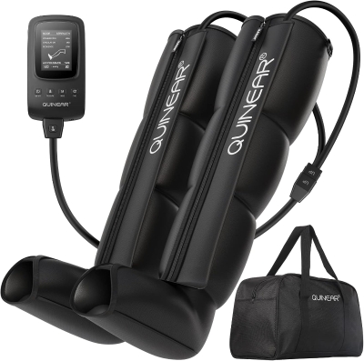 QUINEAR Professional Sequential Air-Compression Recovery System — Foot & Leg Therapy Boots for Athletes, Circulation Enhancement, FSA/HSA Eligible (Large)