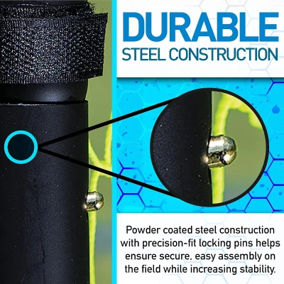 Franklin Sports Competition Soccer Goal – 12'x6' Portable Steel Goal with Net & 6 Galvanized Stakes – Available in Multiple Sizes & Colors