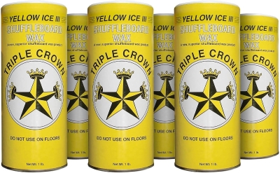 TRIPLE CROWN Yellow Ice III Shuffleboard Wax – 1 lb Shake Can, U.S.A. Made, Fast Speed