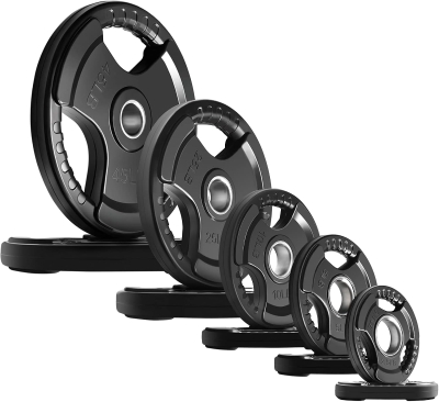 RitFit Olympic 2-Inch Rubber Grip Weight Plates for Barbells — Single, Pair & Sets (2.5/5/10/25/35/45 lb)