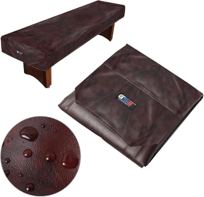 GSE Games & Sports Expert 16' Brown Heavy-Duty Leatherette Shuffleboard Table Cover
