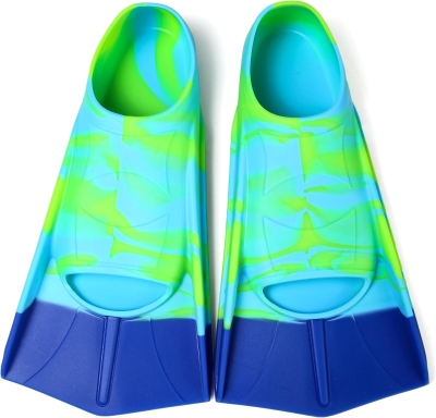 Youth Swim Fins – Short Comfortable Flippers for Lap Swimming and Training, Girls Boys Beginners