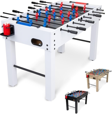 GoSports 48-Inch Foosball Table for Home, Office or Game Room - Gloss White Option