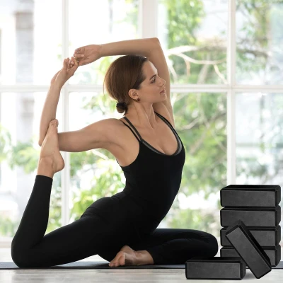 20-Pack EVA Foam Yoga Blocks – Lightweight Non-Slip Support Bricks for Pilates, Stretching and Meditation (Black)