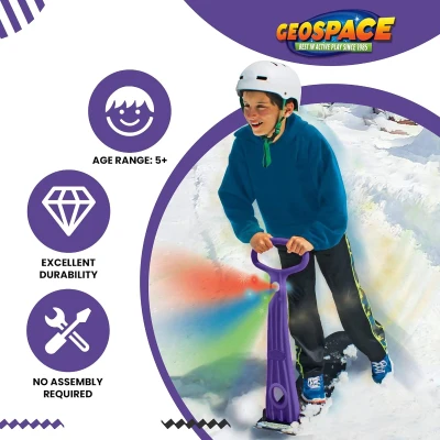 Geospace Foldable Ski Skooter – Snow Scooter, Snowboard & Sled with LED Light | Portable Sandboard and Snow Skate for Kids/Adults