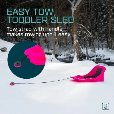 Gizmo Riders Infant/Toddler Snow Sled — 3-Point Safety Harness, Non-Slip Foam Seat, Retractable Tow Strap, Durable Plastic, Fits 6 Months–3 Years (Up to 55 lb)