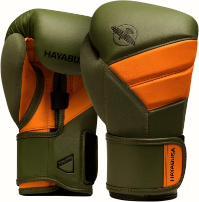 Hayabusa T3 Unisex Boxing Gloves — Dual-X Hook-and-Loop Closure, Splinted Wrist Support, 5-Layer Knuckle Foam Protection