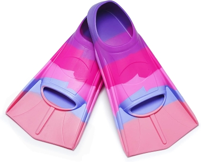 Prsca Youth Swim Fins – Short Children’s Flippers for Lap Swimming and Training (Girls, Boys, Beginners)