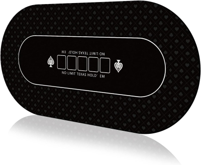 YUZPKRSI 70 x 35 Inch Poker Mat — 8-Player Texas Hold'em Rubber Table Topper, Folding Portable Layout with Carrying Bag for Poker, Blackjack, Casino