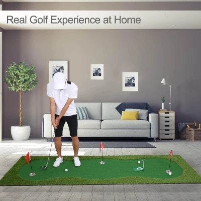 Chriiena Large Practice Putting Green Mat — Professional Indoor/Outdoor Golf Training Surface