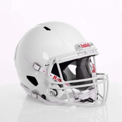 Riddell Victor-I Speed Youth Helmet w/ White S-2BD-HS4-1P Faceguard & American Flag Decal — Green Gridiron Finish