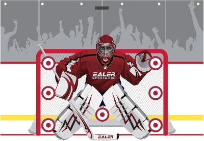 EALER 2-in-1 Hockey Shooting Tarp 7x10 FT & 7/8x16 FT - Heavy-Duty Goalie Target for Ice and Street Practice - Tear-Resistant Shooter Tutor & Garage Wall Net Replacement