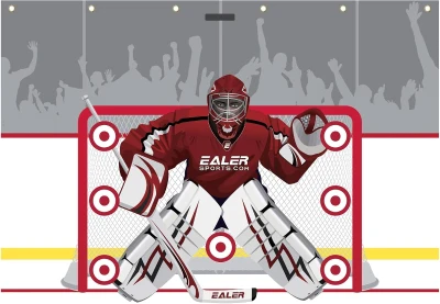 EALER 2-in-1 Hockey Shooting Tarp 7x10 FT & 7/8x16 FT - Heavy-Duty Goalie Target for Ice and Street Practice - Tear-Resistant Shooter Tutor & Garage Wall Net Replacement