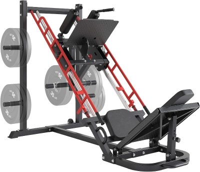 Dripex 2-in-1 Leg Press & Hack Squat Machine - 45° Combo with 4 Plate Holders, Professional Home Gym Lower Body System