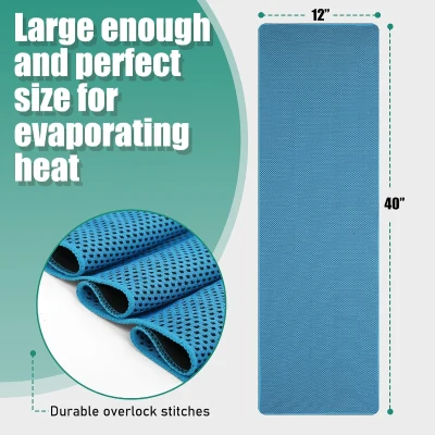 Pack of 30 Cooling Towels – 40in x 12in Neck & Face Cold Cloths, Bulk Sports Cooling Rags for Running, Soccer, Yoga, Gym, Golf