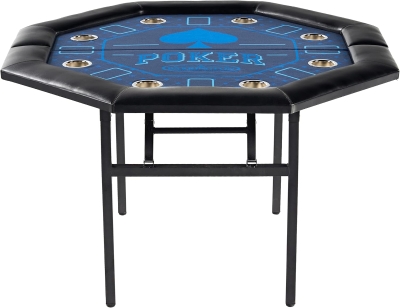 Barrington 48"" Folding Octagon Poker Table with Felt Play Surface, Padded Faux-Leather Rail and Built-In Cup Holders — 8-Player