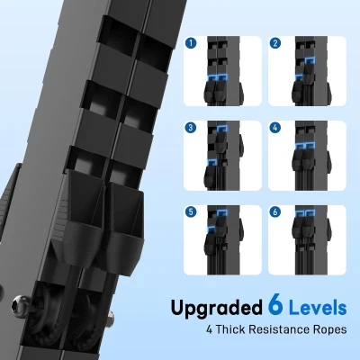 ERGOLIFE Foldable Stair Stepper — 6-Level Adjustable Resistance Stair Climber for Home Gym, 350 lb Capacity, Low-Noise Cardio Machine