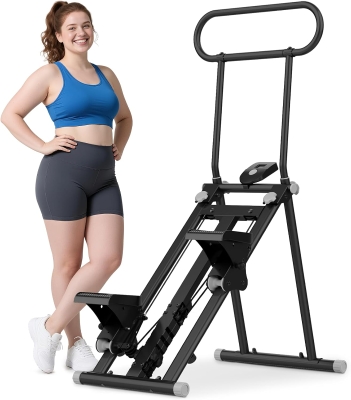 ERGOLIFE Foldable Stair Stepper — 6-Level Adjustable Resistance Stair Climber for Home Gym, 350 lb Capacity, Low-Noise Cardio Machine