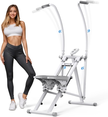 MERACH Vertical Stair Climber – New-Generation Home Stair Stepper for Full-Body Training, Compact Foldable Stairmaster with Extended Step Range and Adjustable Handlebar/Pedals