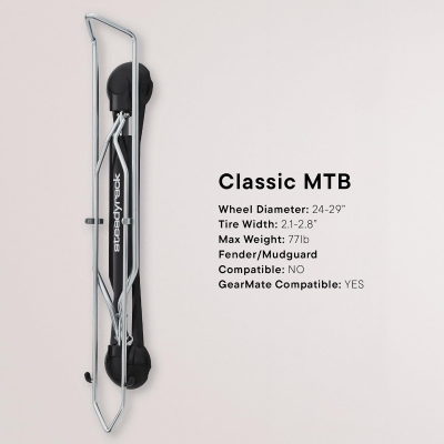 Steadyrack Vertical Bike Rack for Mountain Bikes — Wall-Mounted Pivot Storage, Fits Wide Tires, Heavy-Duty Steel